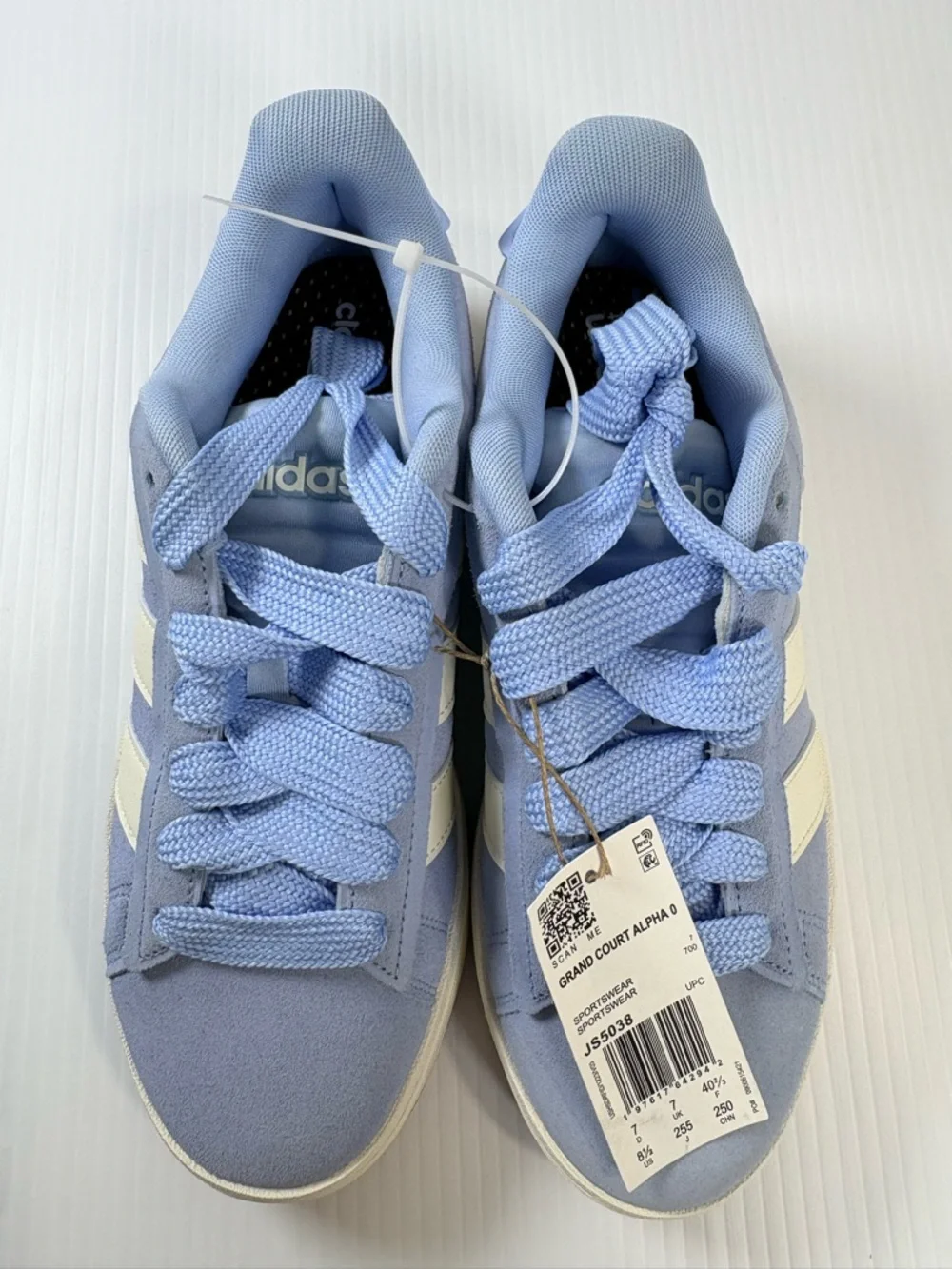 Adidas Grand Court Alpha 0 NWT Blue Suede Sneakers Women’s Size 8.5 Casual Shoes - Picture 9 of 10